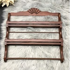 Vintage Wood Wall Shelf Spice Rack, Display shelf, 16x16x3